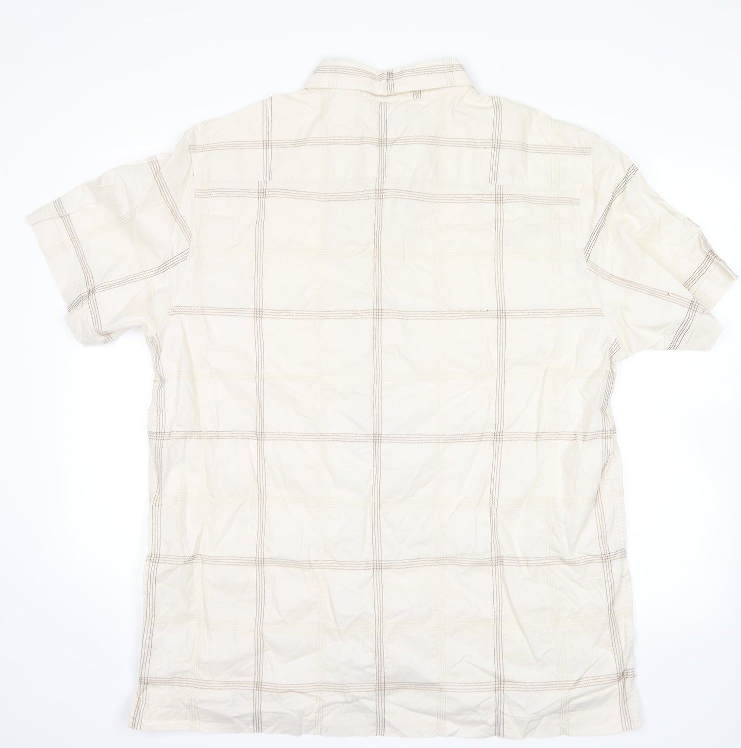 Mens UK Size XL BHS White  Button-Up Short Sleeve Casual Shirt