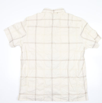 Mens UK Size XL BHS White  Button-Up Short Sleeve Casual Shirt