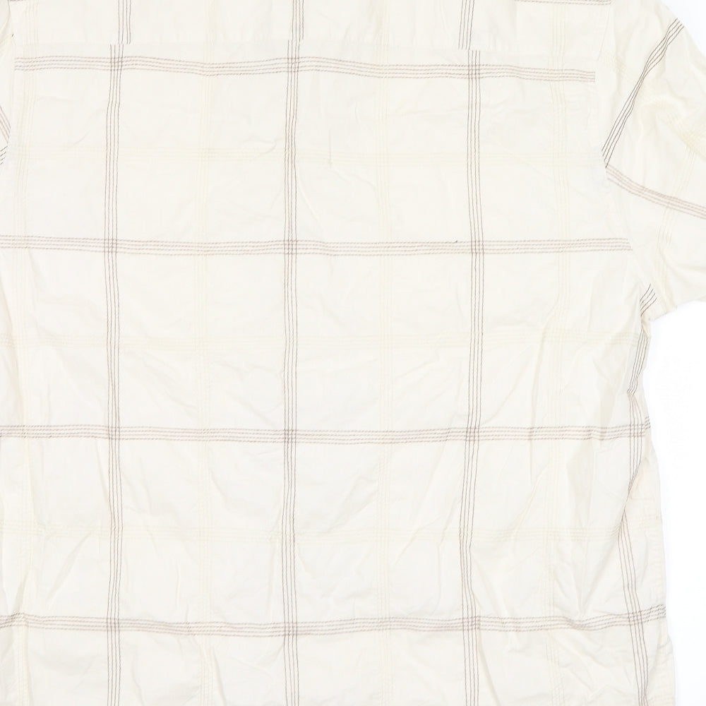 Mens UK Size XL BHS White  Button-Up Short Sleeve Casual Shirt