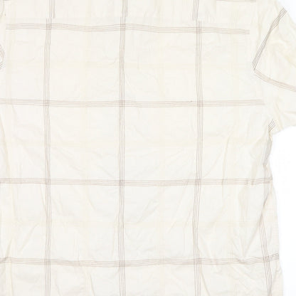 Mens UK Size XL BHS White  Button-Up Short Sleeve Casual Shirt