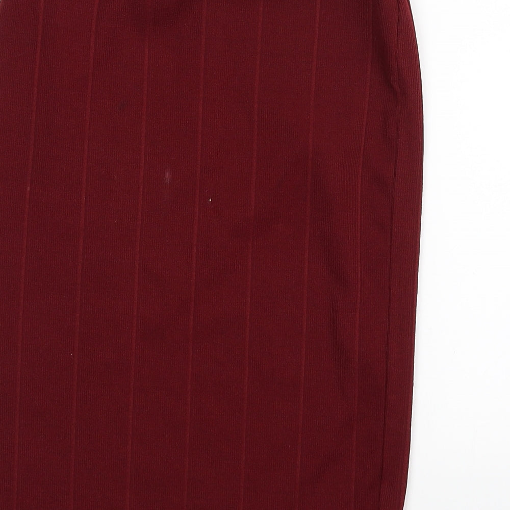 PRETTYLITTLETHING Womens Red   Maxi Skirt Size 10