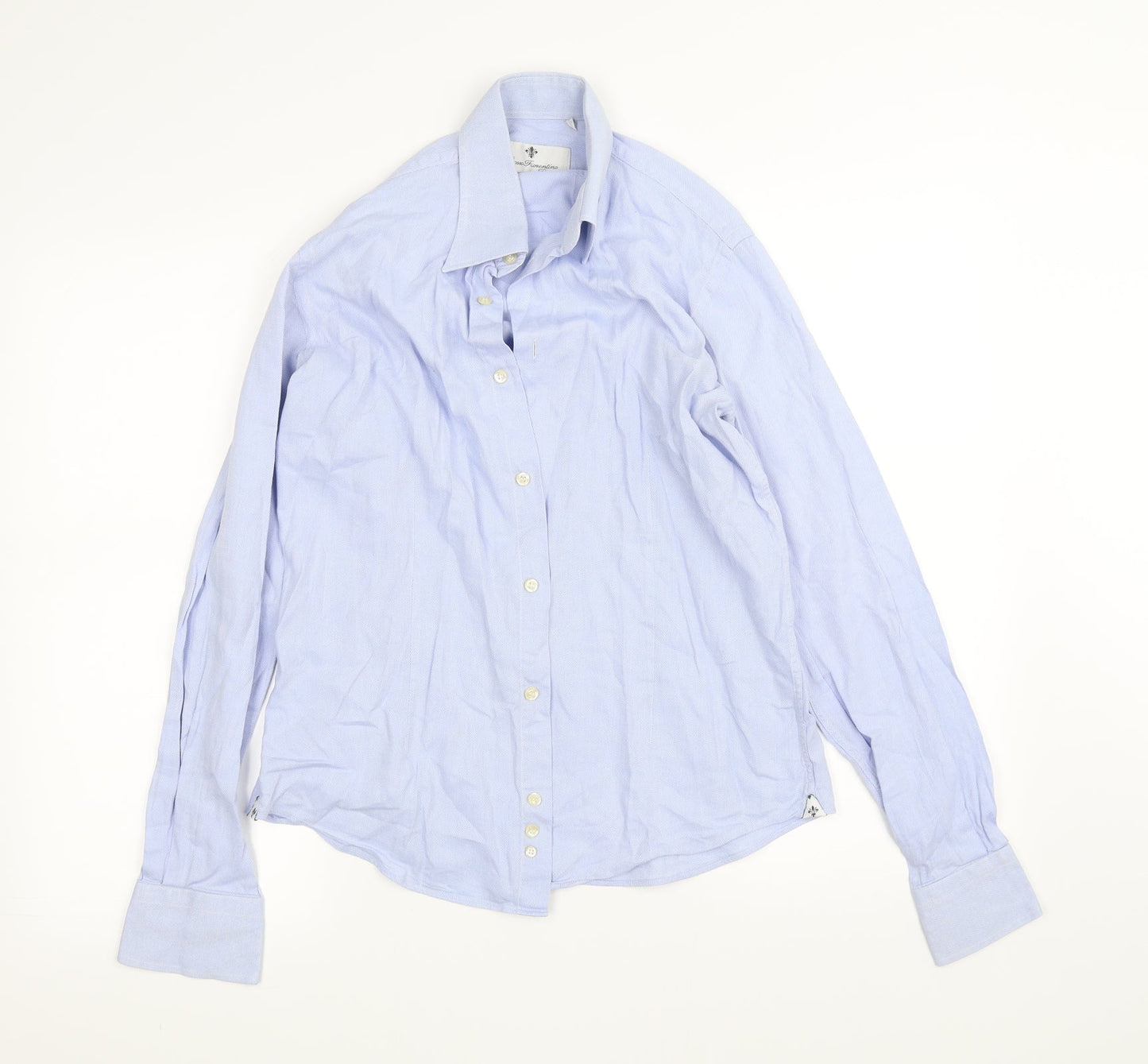 Rossopuro Mens Blue    Dress Shirt Size 15