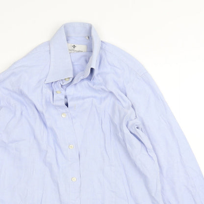 Rossopuro Mens Blue    Dress Shirt Size 15