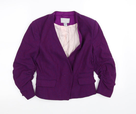 H&M Womens Purple   Overcoat Coat Size 10