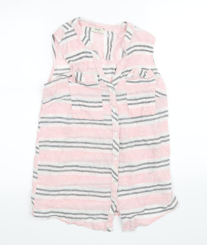 Papaya Womens Pink Striped  Basic Button-Up Size 14