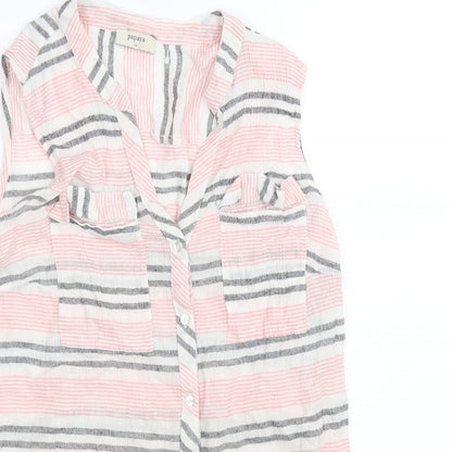 Papaya Womens Pink Striped  Basic Button-Up Size 14