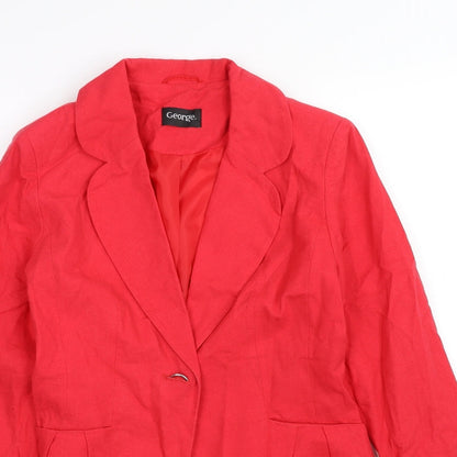 George Womens Red   Overcoat Coat Size 10