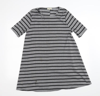 Papaya Womens Grey Striped  A-Line  Size M