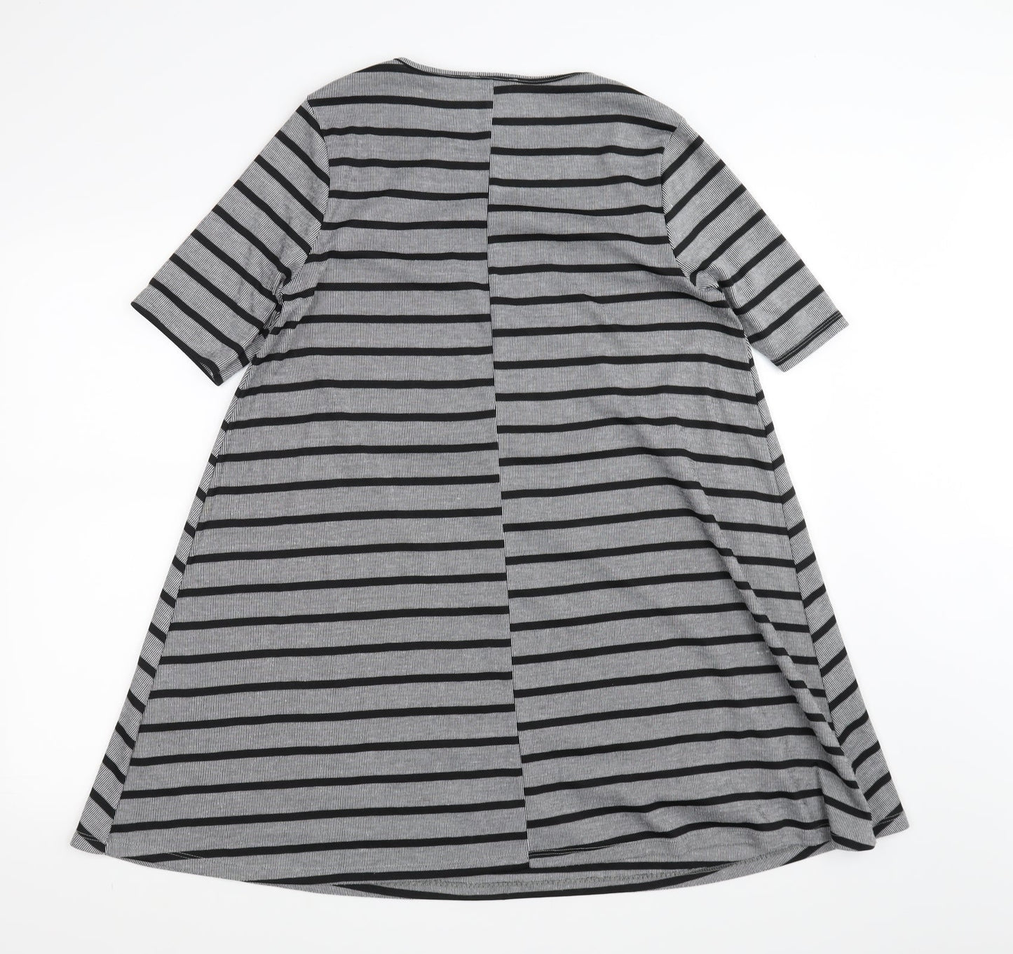 Papaya Womens Grey Striped  A-Line  Size M