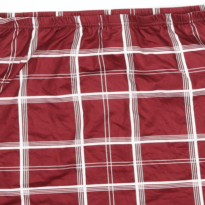 SheIn Womens Red Check  Bandage Skirt Size XL