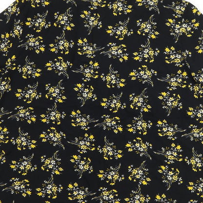 Papaya Womens Black Floral  Basic Button-Up Size 16