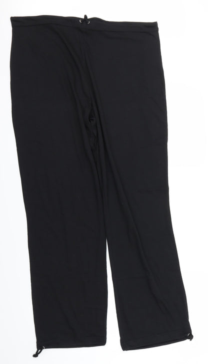 Womens UK Size 16 Kit Regular Fit Sweatpants Black Trousers