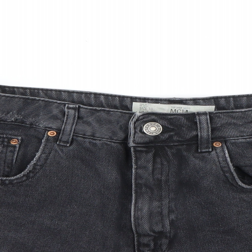 Topshop Womens Black   Cut-Off Shorts Size 10