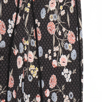 New Look Womens Black Floral  Harem Trousers Size 4 L23 in