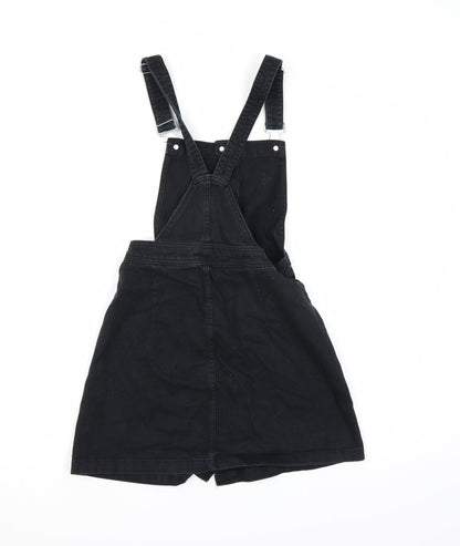 Divided by H&M Womens Black  Denim Pinafore/Dungaree Dress  Size 6