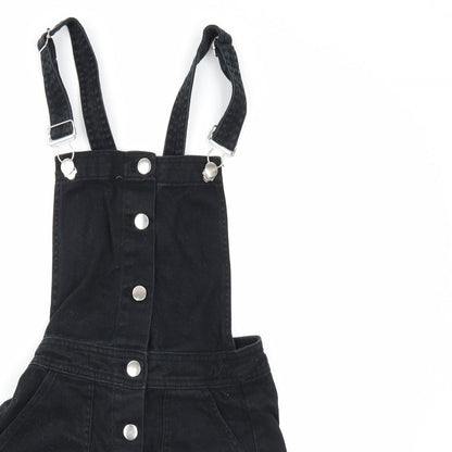 Divided by H&M Womens Black  Denim Pinafore/Dungaree Dress  Size 6
