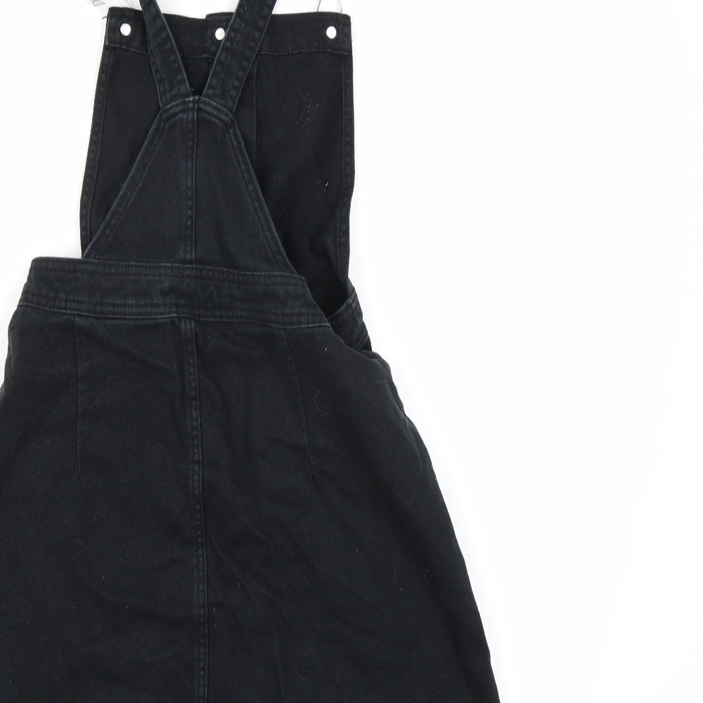 Divided by H&M Womens Black  Denim Pinafore/Dungaree Dress  Size 6