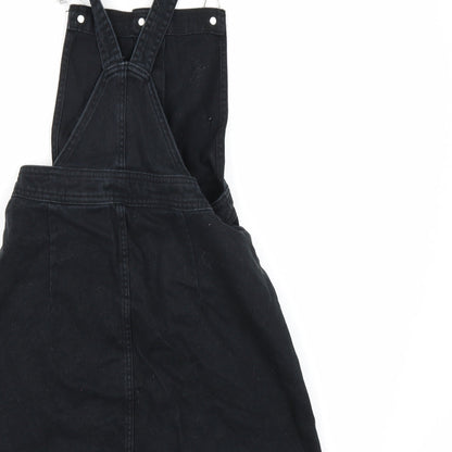 Divided by H&M Womens Black  Denim Pinafore/Dungaree Dress  Size 6