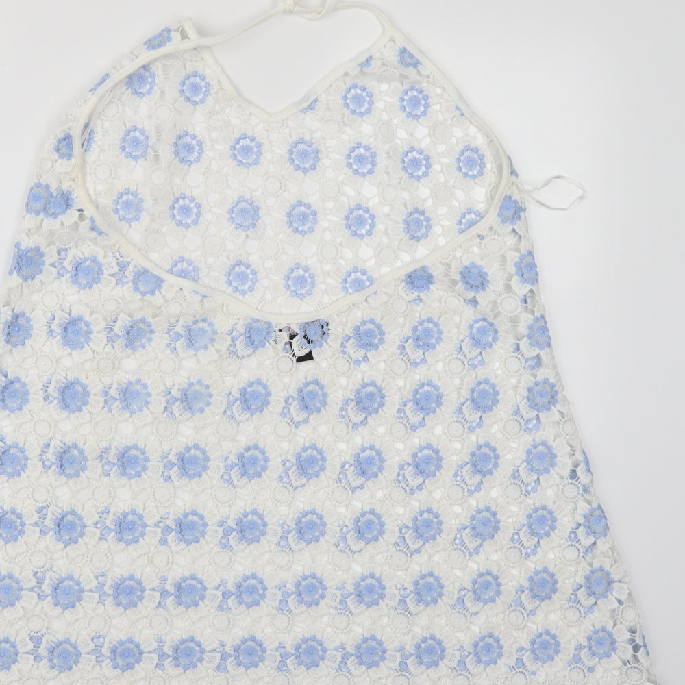 Atmosphere Womens White Floral  A-Line  Size L  - Beachwear