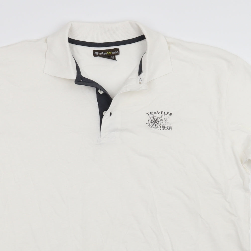 Atlas for Men Mens White    Polo Size M