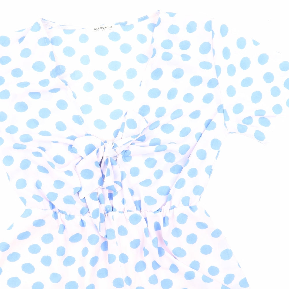 Glamorous Womens Pink Spotted  Jumpsuit One-Piece Size 8