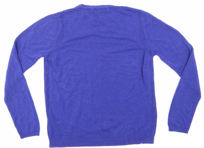 Marks & Spencer  Womens Blue Houndstooth  Pullover Sweatshirt Size 12