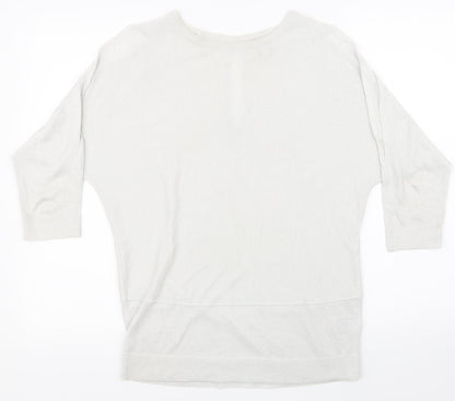 Womens UK Size 8 NEXT Silver Basic T-Shirt