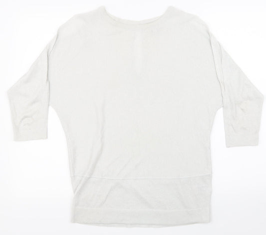 Womens UK Size 8 NEXT Silver Basic T-Shirt