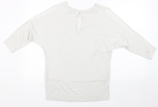 Womens UK Size 8 NEXT Silver Basic T-Shirt