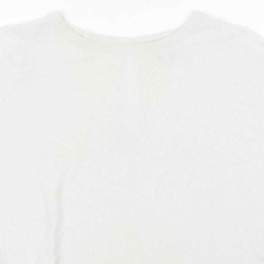 Womens UK Size 8 NEXT Silver Basic T-Shirt