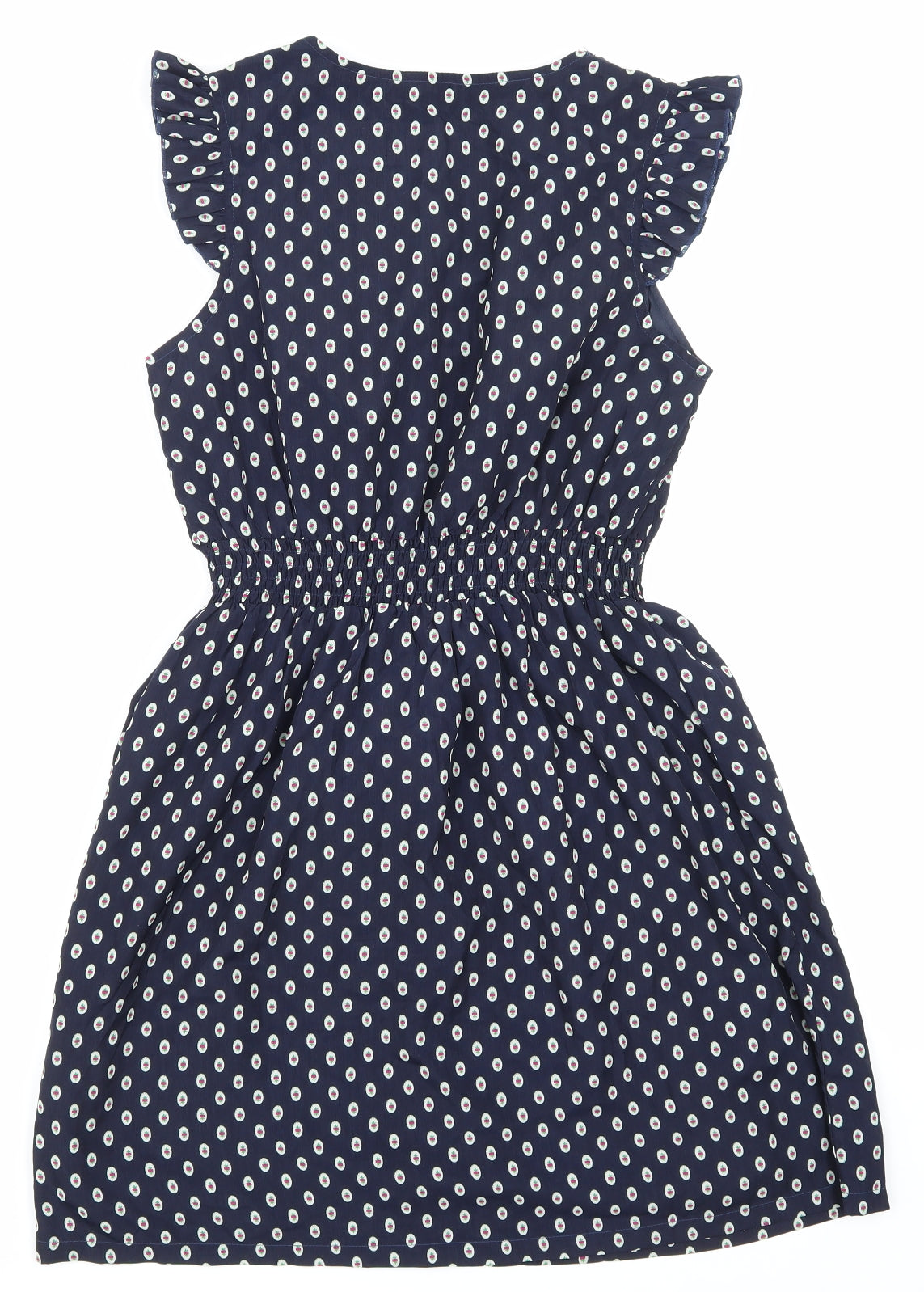 ginger soul Womens Blue Polka Dot  Skater Dress  Size S