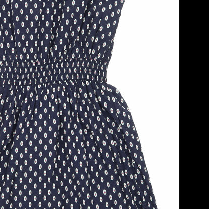 ginger soul Womens Blue Polka Dot  Skater Dress  Size S