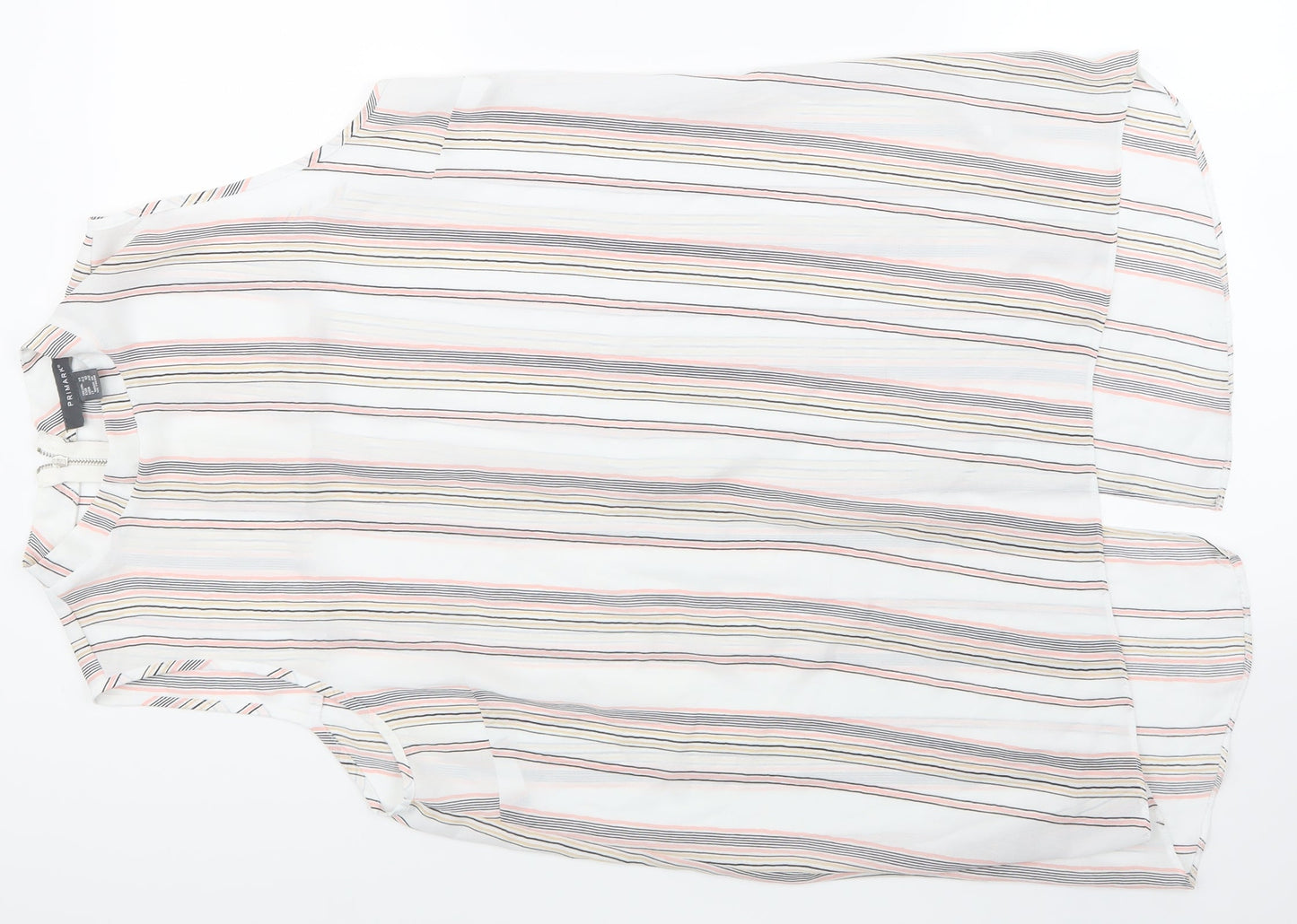 Primark Womens Silver Striped  Basic Blouse Size 14