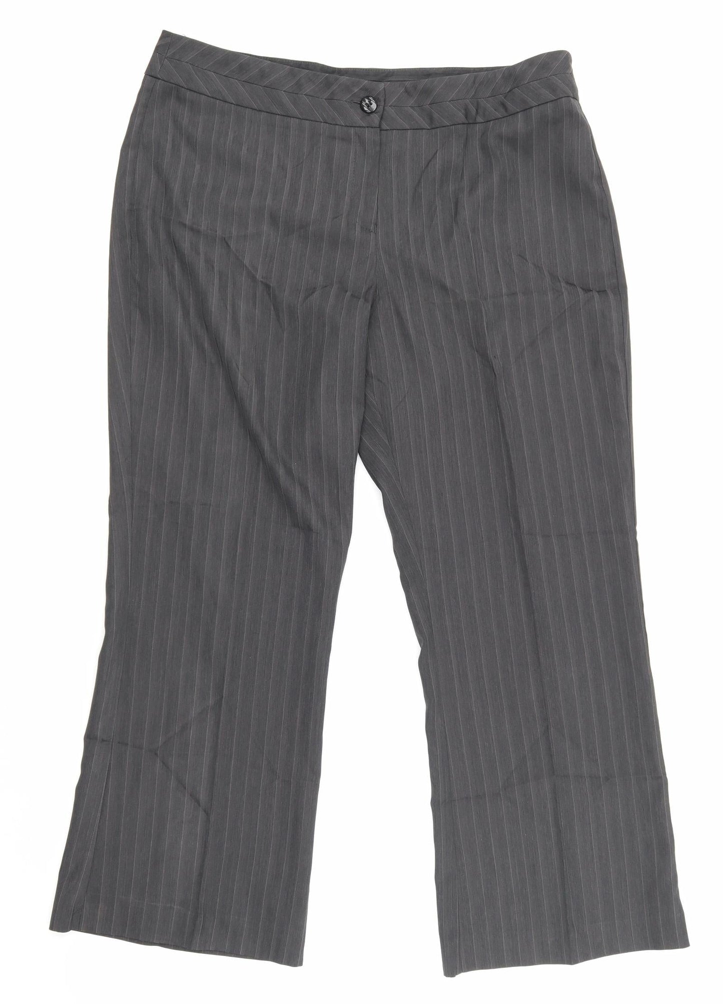 George  Womens Grey Striped  Trousers  Size 14