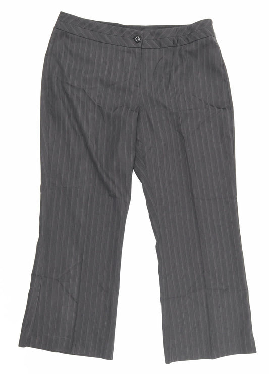 George  Womens Grey Striped  Trousers  Size 14