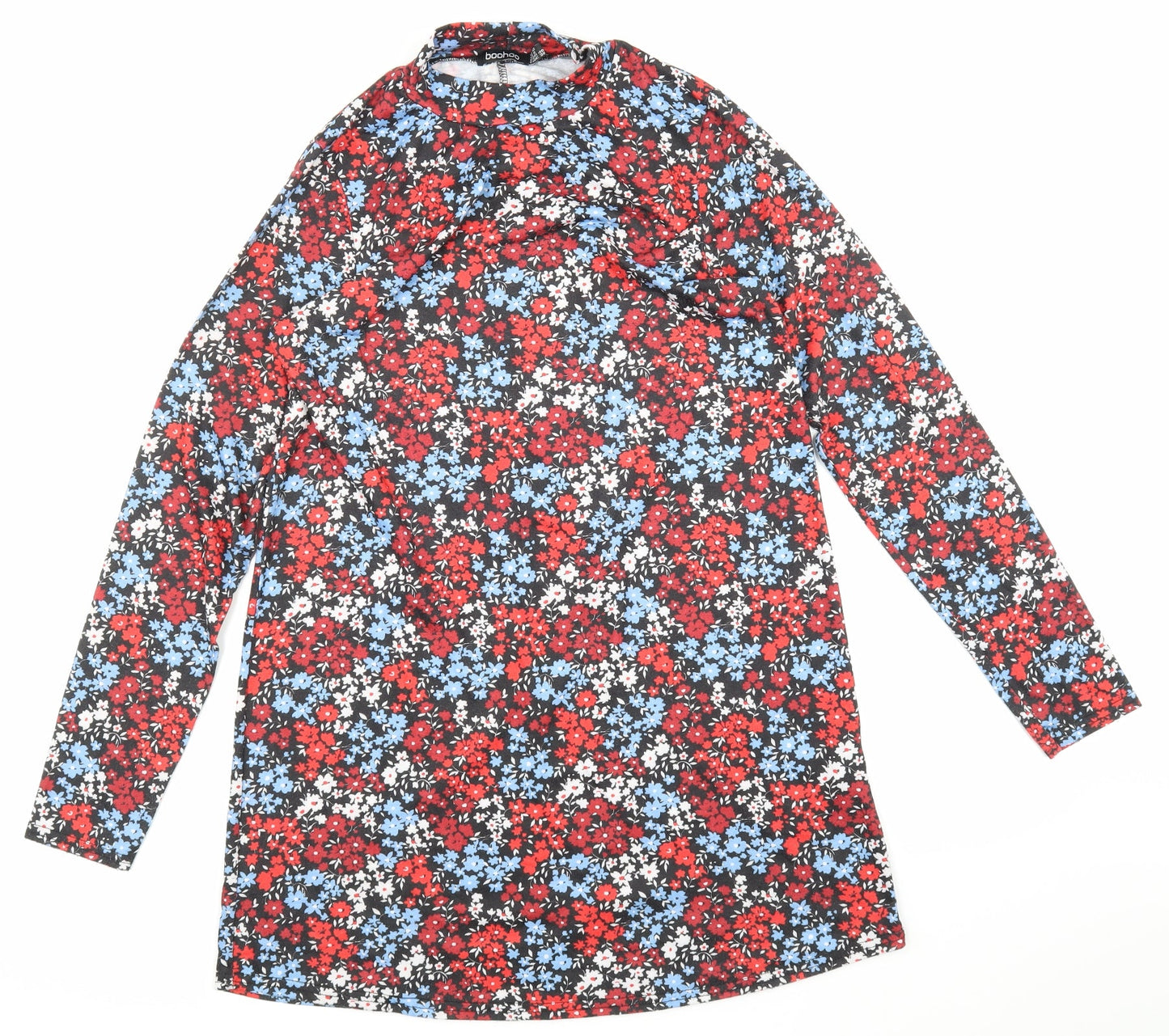 Boohoo Womens Black Floral  Pencil Dress  Size 12