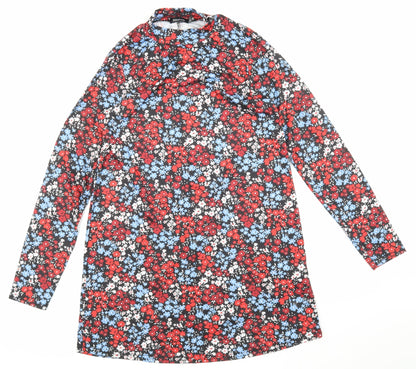 Boohoo Womens Black Floral  Pencil Dress  Size 12