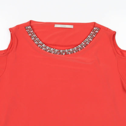 George Womens Red   Basic Blouse Size 14  - Cold Shoulder