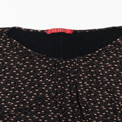 Nicole Danielle Womens Black Floral Jersey Basic T-Shirt Size XL