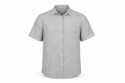 Mens UK Size L Burton Grey  Button-Up Short Sleeve Casual Shirt