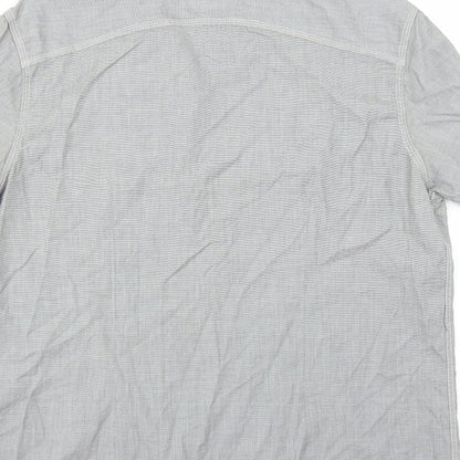 Mens UK Size L Burton Grey  Button-Up Short Sleeve Casual Shirt