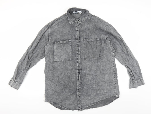 Rockn rev Mens Grey    Button-Up Size M