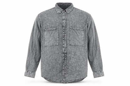 Mens UK Size M Rockn rev Grey  Button-Up Long Sleeve Casual Shirt