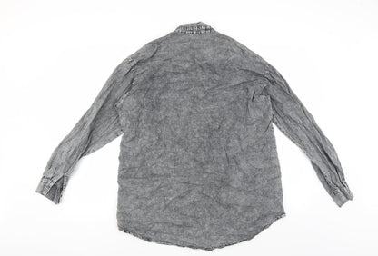 Rockn rev Mens Grey    Button-Up Size M