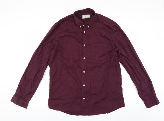 Mens UK Size L River Island Purple  Button-Up Long Sleeve Casual Shirt