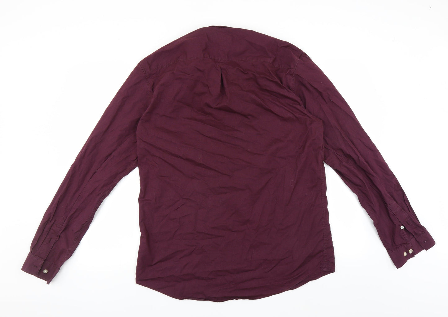 Mens UK Size L River Island Purple  Button-Up Long Sleeve Casual Shirt
