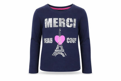 YD Girls Blue   Basic T-Shirt Size 7-8 Years  - Merci Beaucoup