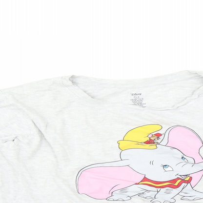Disney Womens Grey Solid  Top Pyjama Top Size 14  - Dumbo