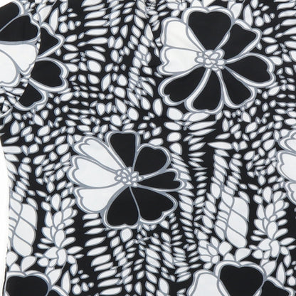 Alexara Womens Black Floral  Basic Blouse Size 16