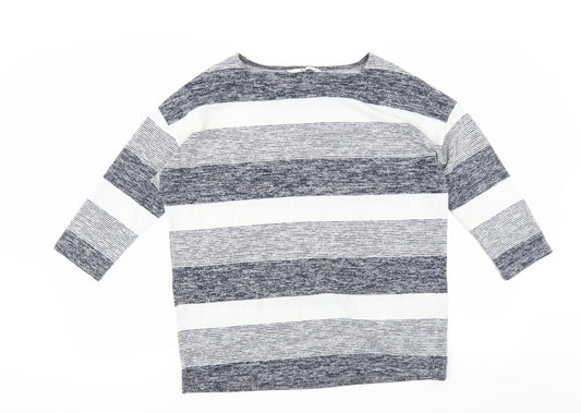 Sainsburys Womens Blue Striped  Pullover Jumper Size 14